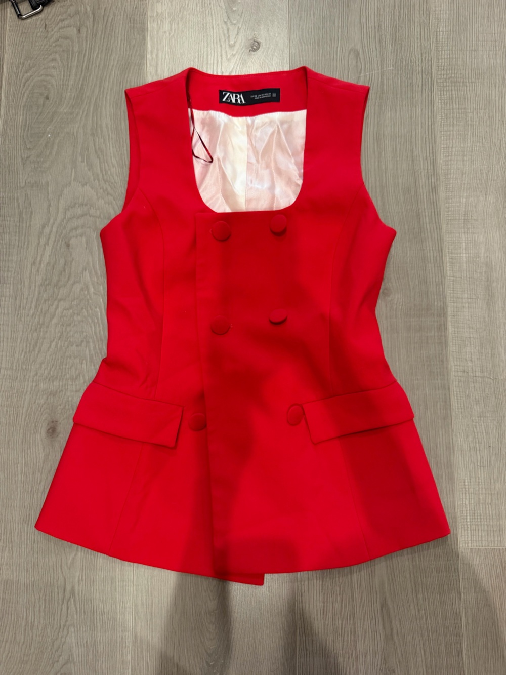 Red Double-Breasted Women's Vest top from Zara- XS NWOT